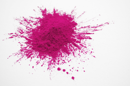 magenta toner on white backgroundの写真素材