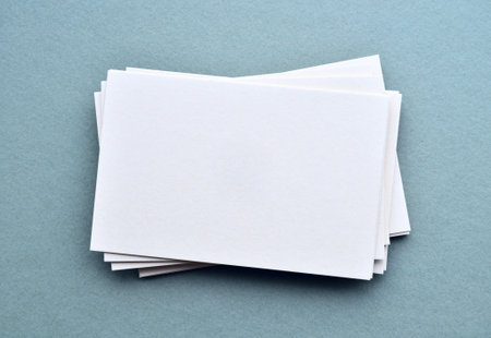 Empty white Business Card on gray background
