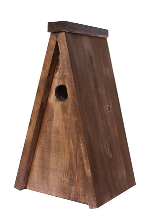 wood birdhouse isolatedの写真素材