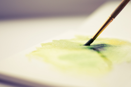 brush painting watercolorの写真素材