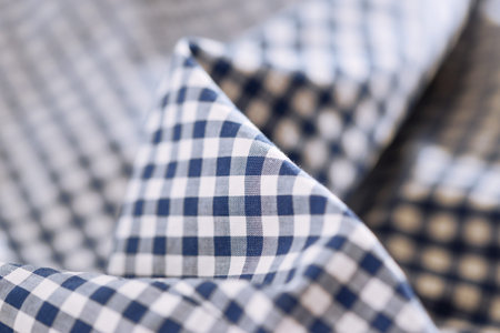 soft focus. Natural fabric background in blue.