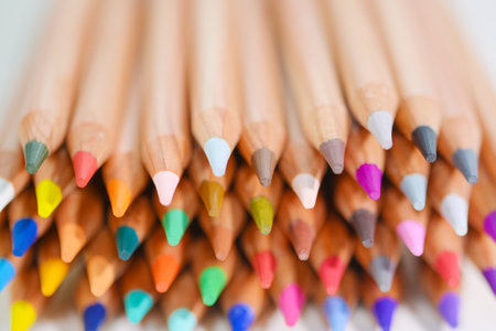 Color pencils on white backgroundの写真素材