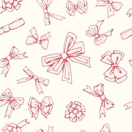 Candy, cookies and bows cute seamless pattern.のイラスト素材