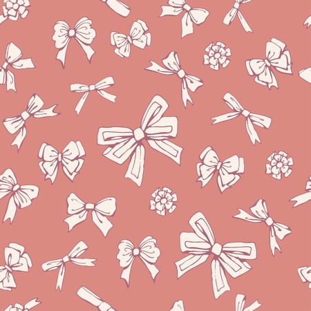 Candy, cookies and bows cute seamless pattern.のイラスト素材