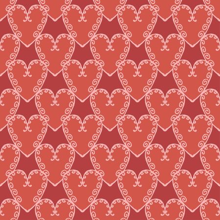 Vector Valentines Day hearts seamless pattern background with hand drawn elements.のイラスト素材