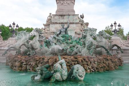 Monument des Girondins fountain Bordeaux Franceの写真素材