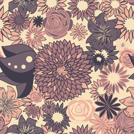 Seamless floral pattern in pastel colorsのイラスト素材