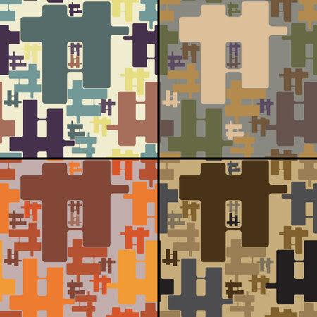 Seamless pattern geometric  setのイラスト素材