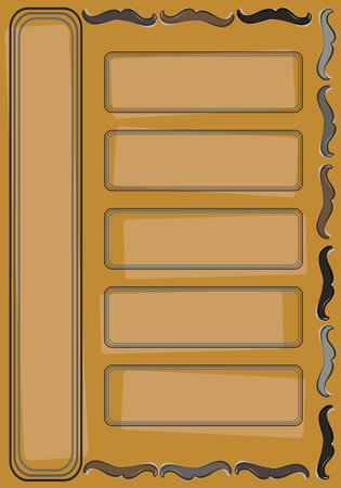 Hipster mustache greeting card on a yellow のイラスト素材