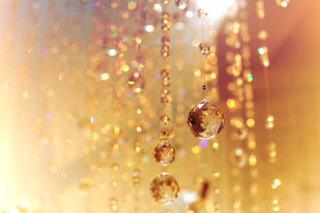 Chrystal chandelier with bokeh blurry backgroundの写真素材