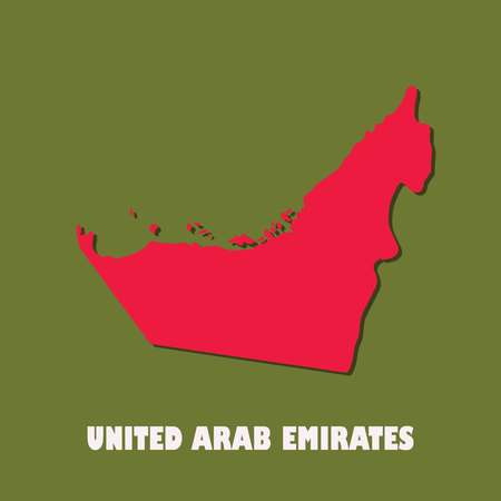 A high detailed colorful United Arab Emirates mapのイラスト素材