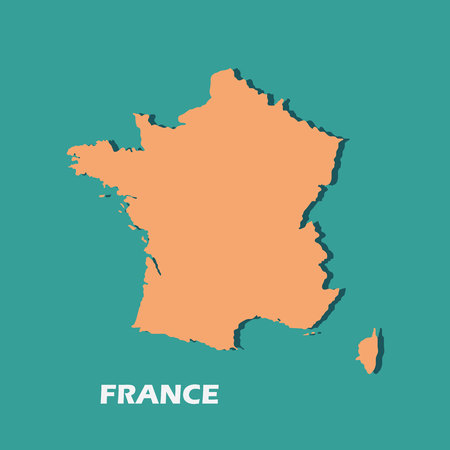 A high detailed colorful France mapのイラスト素材