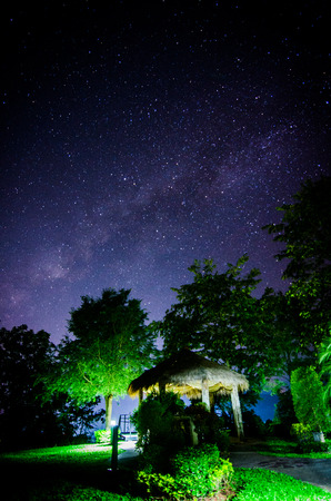 The Milky Way In Kanchanaburi Thailandの写真素材