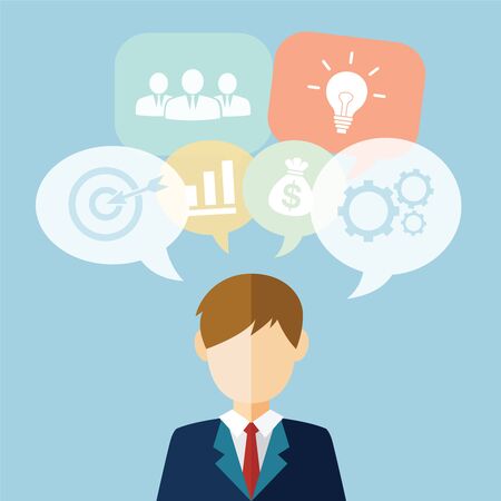 Flat design vector concepts for business strategic managementのイラスト素材