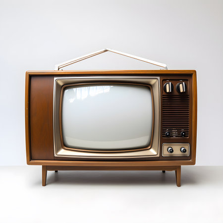 Retro TV on a white background. 3d render illustration, generative AIの素材