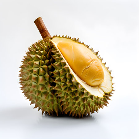 Durian on white background, Durian is a king of fruits , generative AIの素材