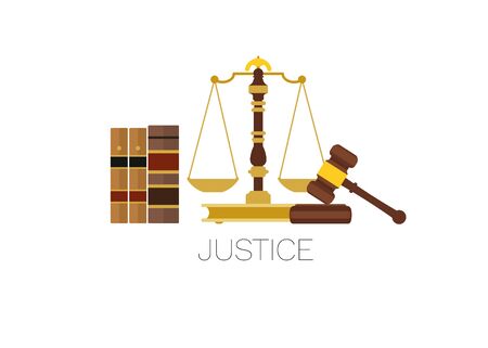 Judicial system symbols vector illustration.のイラスト素材