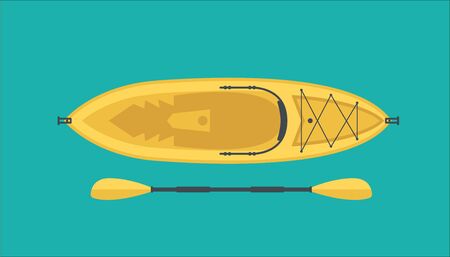 Vector illustration of a yellow kayak.のイラスト素材