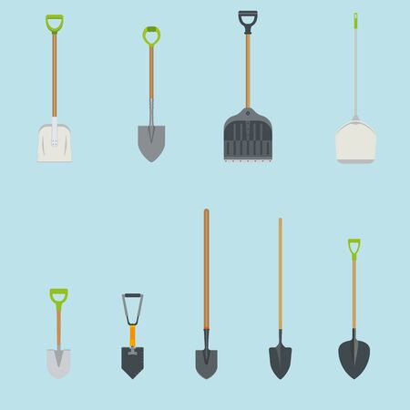 Set of vector shovels.のイラスト素材