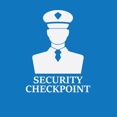 Security checkpoint vector icon. ID control symbol. Passport check.のイラスト素材