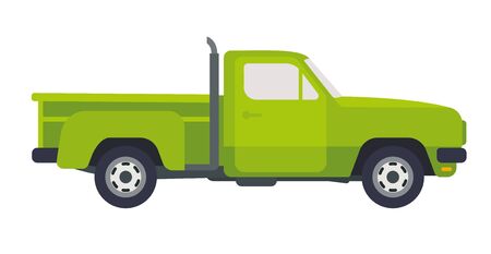 Pickup truck in flat style. Cargo transportation vehicle.のイラスト素材