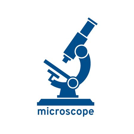 Simple slick looking microscope vector icon. Scientific laboratory sign, biological or medical magnifying equipment.のイラスト素材