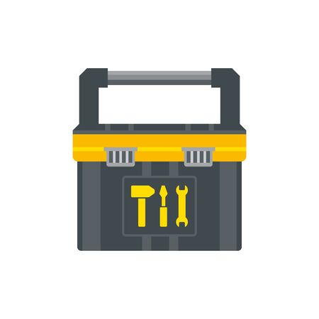 Tool box for instruments. Workman toolkit. Crate for hand tools. Workbox in flat style. Vector illustrationのイラスト素材