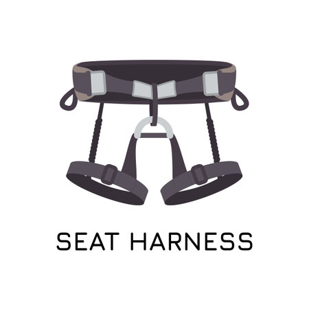 Climbing sit harness. A waist belt and two leg loops connected through a belay loop. Abseiling ,...