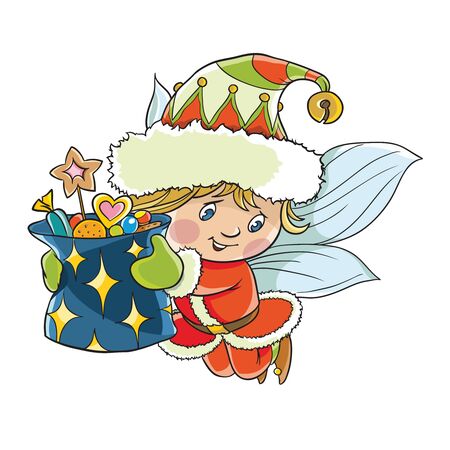 Flying little elfのイラスト素材