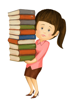 The girl accountant annual reportsの写真素材