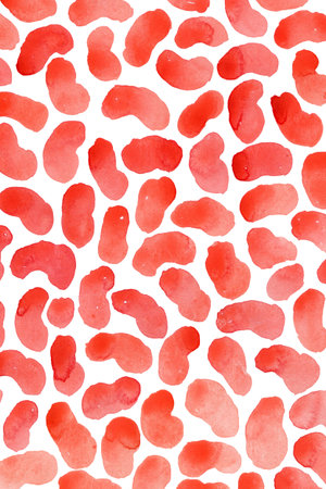 Red spots on a white background. Watercolor texture