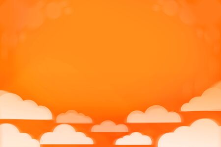 Orange Sky and cloudsの写真素材