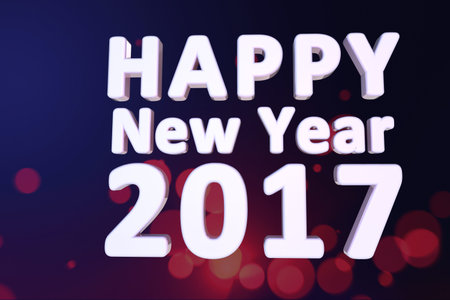 happy new year 2017 3d text with dark blue background