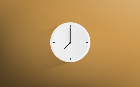 White clock on the wall icon vector, time management concept