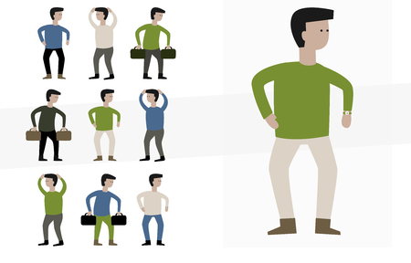 Businessman office worker character illustration set.のイラスト素材