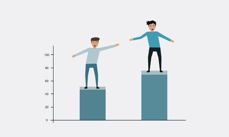 A man helping partnership, Business teamwork conceptのイラスト素材
