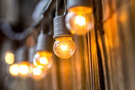string light on wooden background