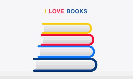 Stack Of Colorful Books Vector flat design.のイラスト素材
