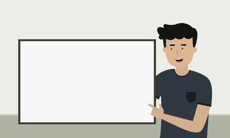 A man with presentation board in officeのイラスト素材