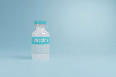 Medical vial for vaccination, Glass white bottle with vaccineの写真素材