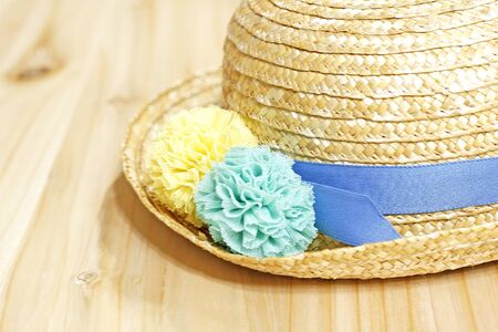 straw hatの写真素材