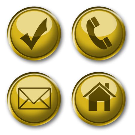 gold web contact button & icon gold web contact button & icon