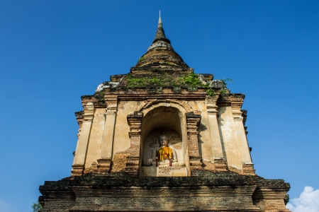 thai temple  Wat Jet Yod    This temple contains supreme examples of Lanna art in Chiangmaiの写真素材