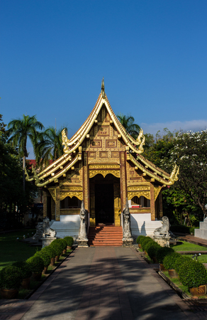 Thai temple  Wat phra-singh  This temple contains supreme examples of Lanna art in Chiangmaiの写真素材