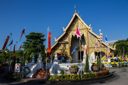 Thai temple (Wat phra-singh) This temple contains supreme examples of Lanna art in Chiangmaiの写真素材