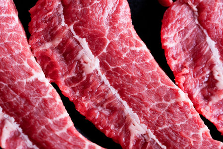 Raw marbled beef - closeup