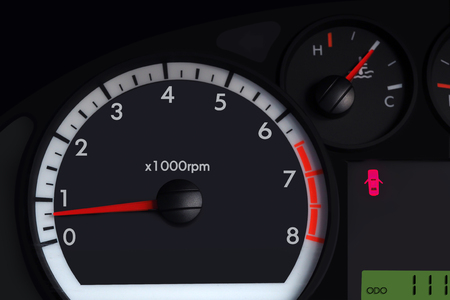 Close up tachometer needle speed on the car dashboardの写真素材