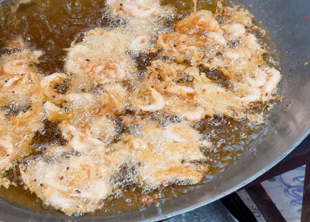 Shrimps fried in panの写真素材