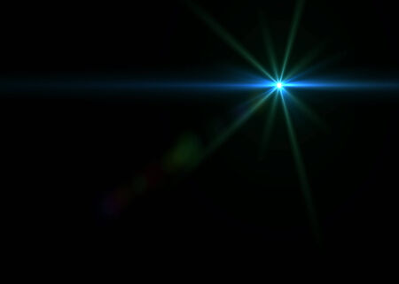 Blue light on black backgroundの写真素材
