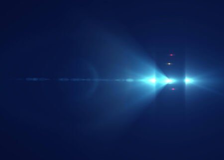 Blue light on black backgroundの写真素材